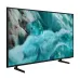 Samsung 50Q7F QLED 4K Smart TV with vivid icy blue display and slim dual-leg stand, angled front view.