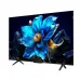 Front view of the TCL 43P7K TV displaying vivid butterfly artwork on a thin bezel screen with angled dual stand legs.
