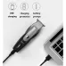 ENCHEN Hummingbird Trimmer connected to laptop via USB cable showing charging protection and battery prompt.