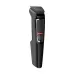 Angled view of Philips MG3710/33 Trimmer with textured grip, orange switch, and visible blades in sleek ergonomic design.