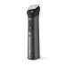 Front view of Philips MG7940/15 Trimmer with sleek metallic body, green power button, Wet & Dry label, and ergonomic grip design.