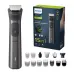 Kit view of Philips MG7940/15 Trimmer 7000 Series showing 15-in-1 attachments, packaging, and dual-cut technology features.