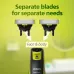 Blade view of Philips OneBlade QP2824/10 Trimmer showing separate face and body blades for versatile grooming.