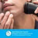 Close-up of Philips S1121/40 Shaver in use on jawline, showcasing skin protection system for safe and irritation-free shave.