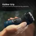 Feature view of Philips S1151/00 Shaver rinsed under running water, showcasing rubber grip for secure and comfortable use.