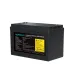 Front view of Marsriva MR-LBP12-100-LAR UPS Battery showing 12.8V/100Ah LiFePO4 label, terminals, and detailed specifications.
