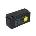Side view of Marsriva MR-LBP12-200-LAR UPS Battery with cautionary details, operating specs, and connector type M8 terminals.