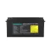 Angled view of Marsriva MR-LBP12-200-LAR UPS Battery highlighting safety instructions, cycle life, and communication support.