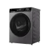 Front view of Haier HW120-BP12357S8 Washing Machine with rotary dial, digital display, and DD Inverter branding.