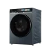 Front view of Haier HWD140-BPD14387GNU1 Washing Machine showing sleek design and digital control panel with wash icons.