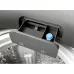 Close-up of Hitachi 8KG Top Load Washing Machine detergent drawer showing labeled compartments and MAX fill cap.