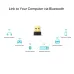 Illustration of TP-Link Archer T2UB Nano WiFi Adapter linking computer to Bluetooth devices like headset, mouse, and controller.