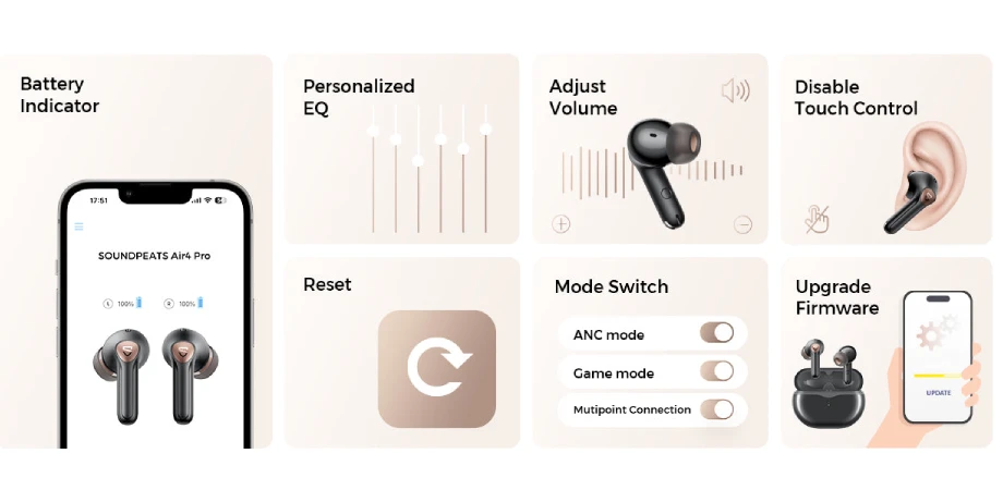 SoundPEATS Air4 Pro ANC aptX Wireless Earbuds