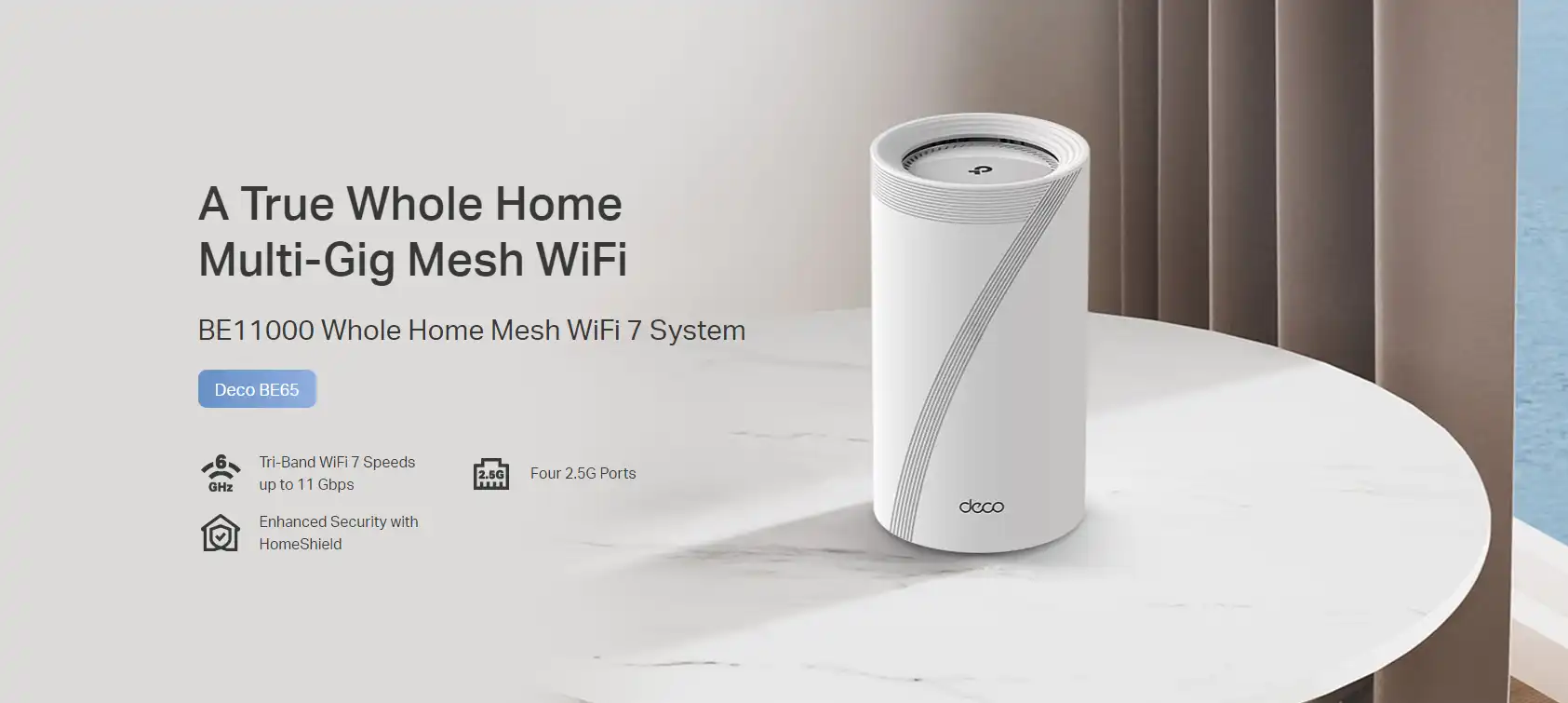 Tp-Link Deco BE65 BE11000 Tri-Band WiFi 7 Mesh Router